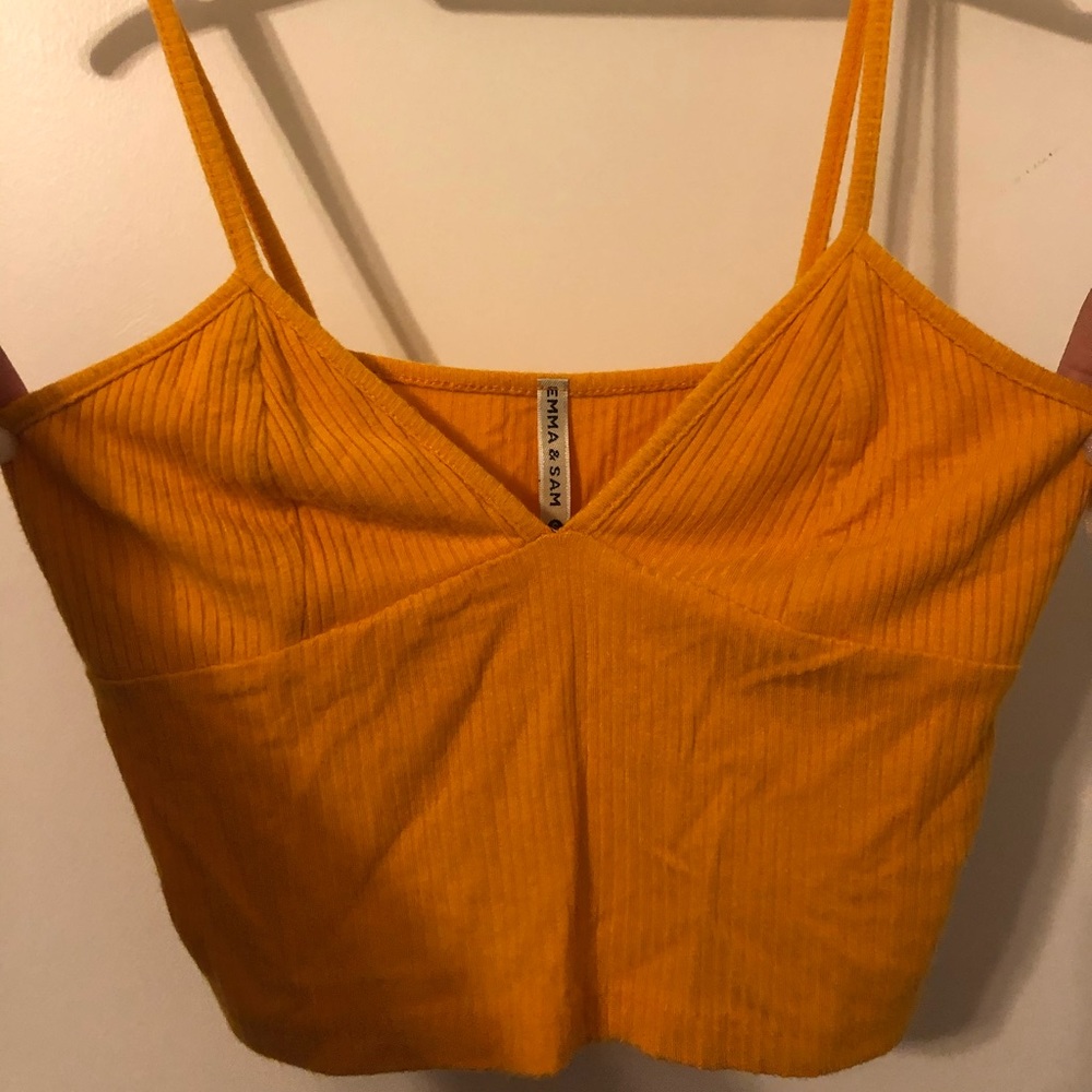 Low cut yellow crop top